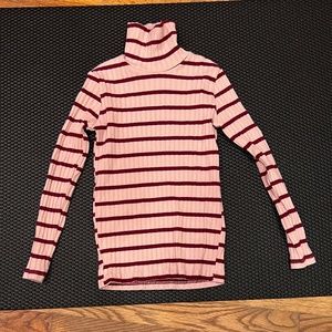 Zara Girl Ribbed Striped Turtleneck - Size 8